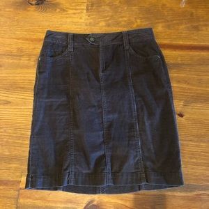 Faded Glory Brown Corduroy Knee-Length Skirt